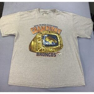 Vintage Denver Broncos T-Shirt Men's XL - 1999 Back To Back Champs - Nutmeg Mill